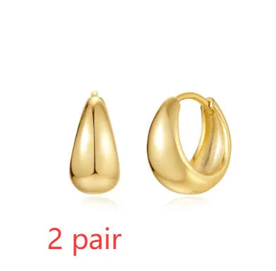 Brass diamond earclip earrings in geometric round design with golden tone colour options