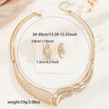 Gold alloy necklace and earrings set for women with electroplated finish and pattern options