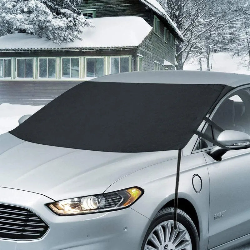 Black rubber Oxford cloth windshield ice and snow gown car cover pair