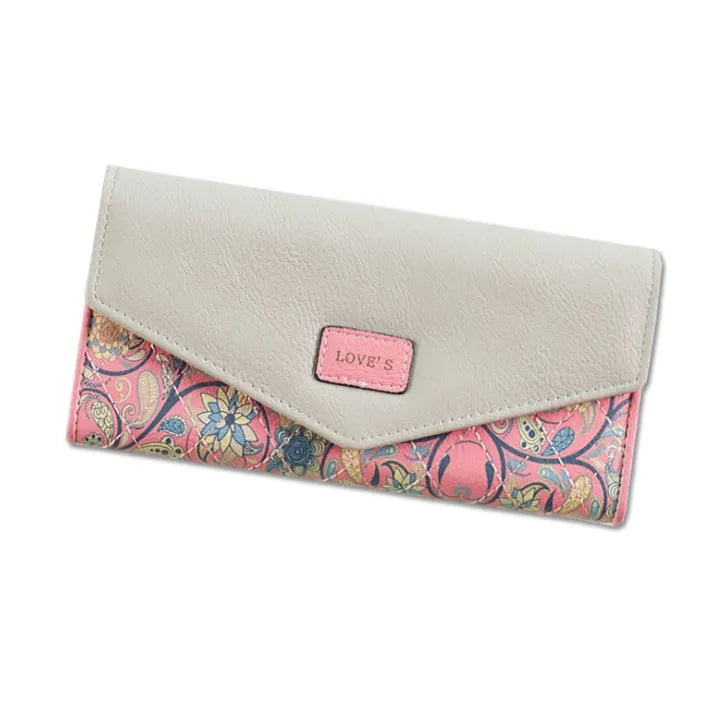 Three-fold leather student wallet with buckle closure in multiple colour options