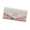 Three-fold leather student wallet with buckle closure in multiple colour options