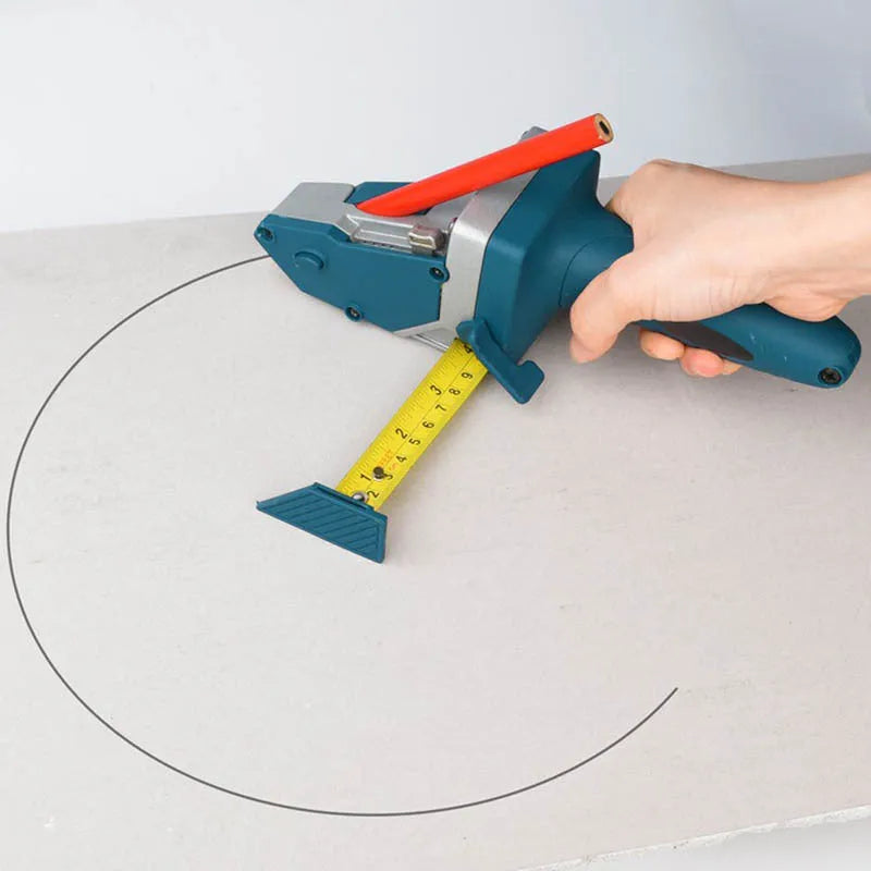 Blue aluminium alloy cutting tool with TPR handle and measuring scale for board materials