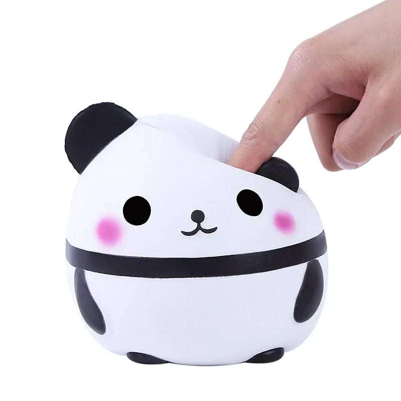 Panda-shaped decompression toy made from PU material for pinch-to-music stress relief