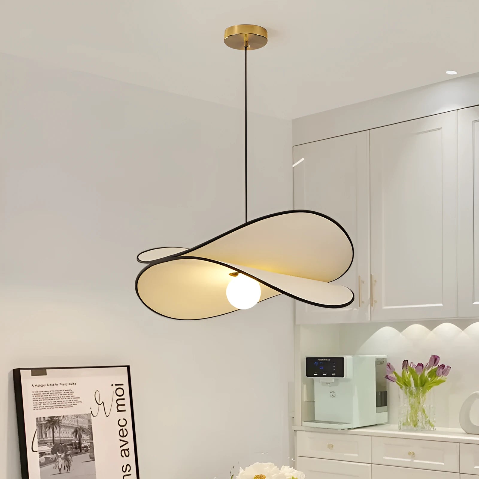 French artistic style fabric potato chip chandelier pendant light with modern simplicity design