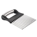 14cm by 9cm stainless steel potato wave knife with alloy handle in black or white