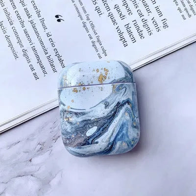 White marble pattern hard PC protective cover for Apple AirPods charging case