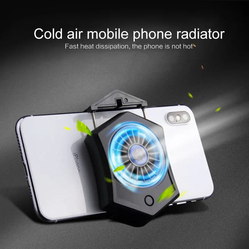 Mobile phone radiator gaming accessory with USB interface in black or white colour