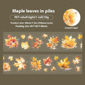 Roll of PET decorative stickers with six leaf patterns including ginkgo and maple designs for DIY projects