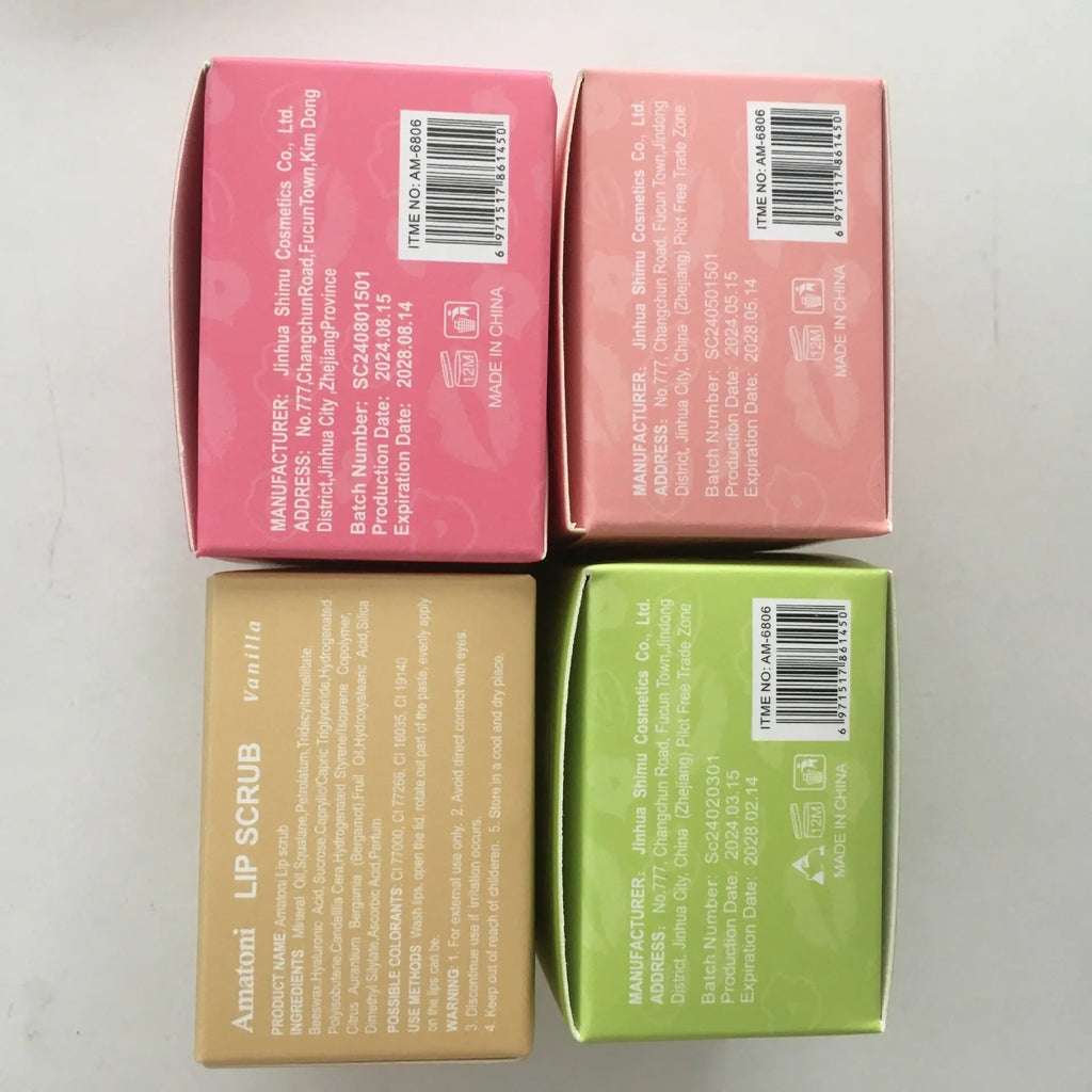 30g pot of Amatoni fruit flavour lip scrub cream for exfoliating and moisturising lip care.