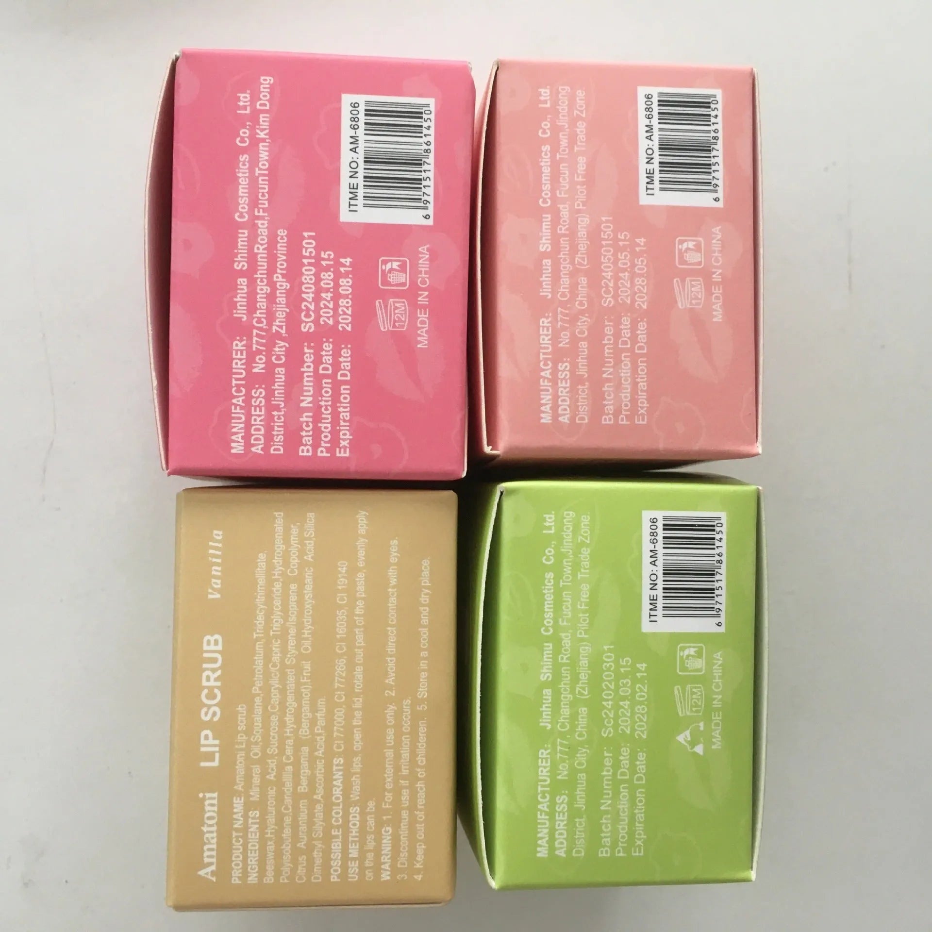 30g pot of Amatoni fruit flavour lip scrub cream for exfoliating and moisturising lip care.
