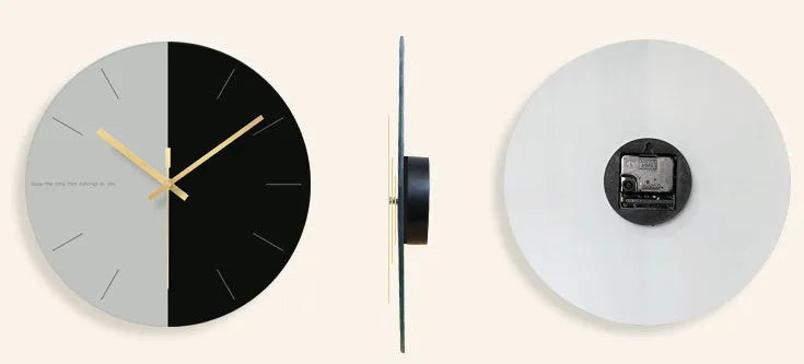 Minimalist transparent tempered glass wall clock, 29.5cm diameter, with silent movement on a white wall.