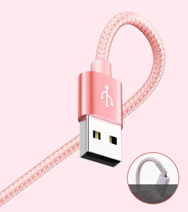 Three-in-one mobile phone charging cable with Micro USB connector in multiple colour options