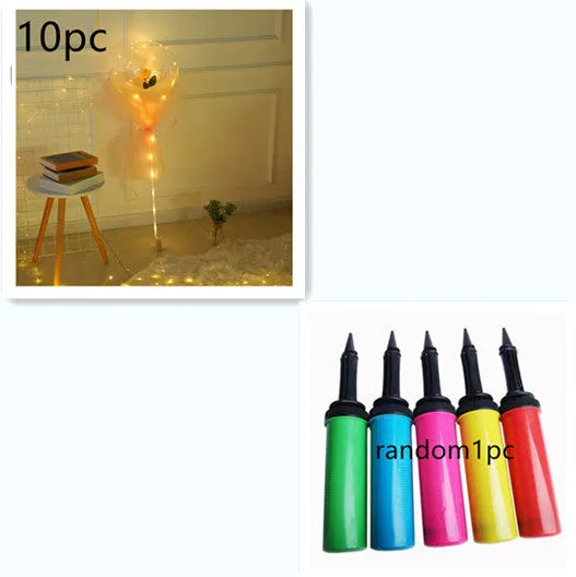 Transparent LED luminous DIY balloon rose bouquet with integrated lights for decoration.