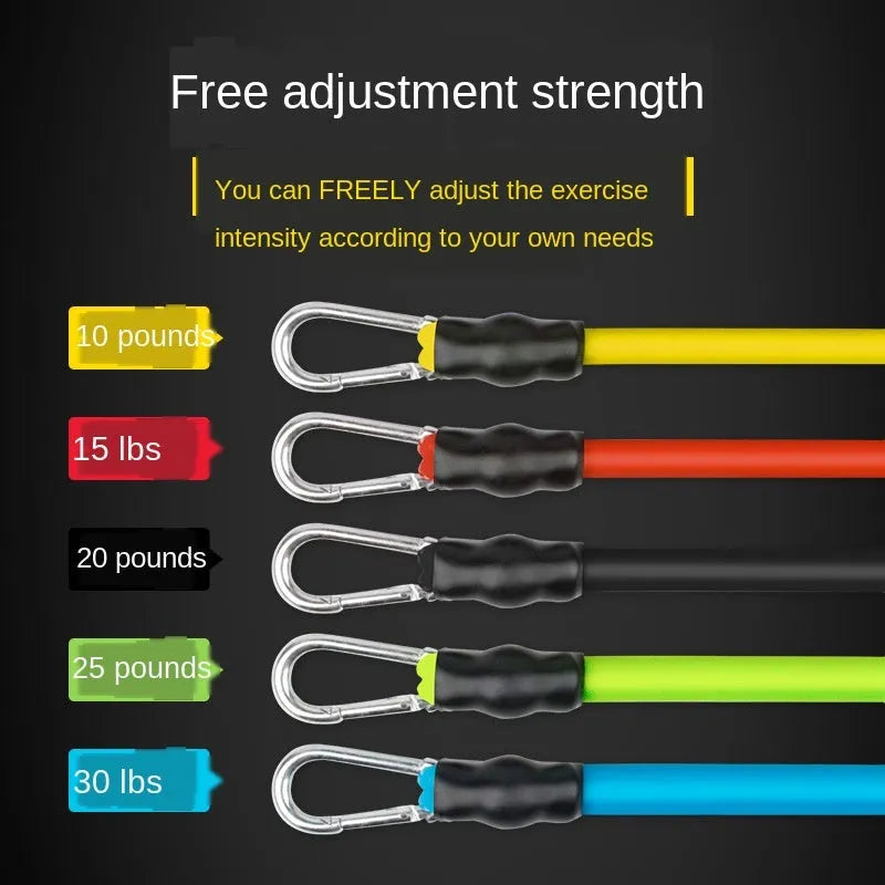 Home squat strength training fitness equipment set adjustable 100-pound resistance TPE black colour