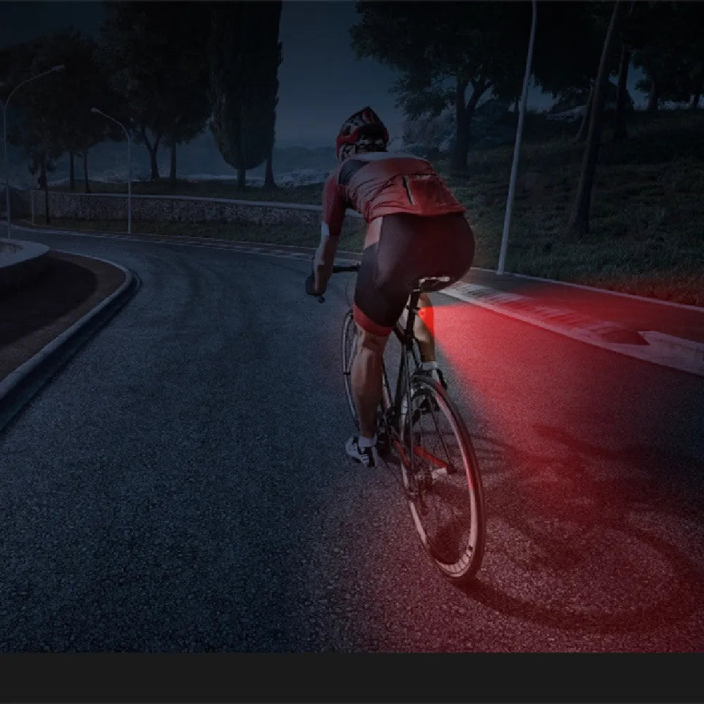 Black USB rechargeable smart brake sensing bicycle taillight with aluminium alloy housing
