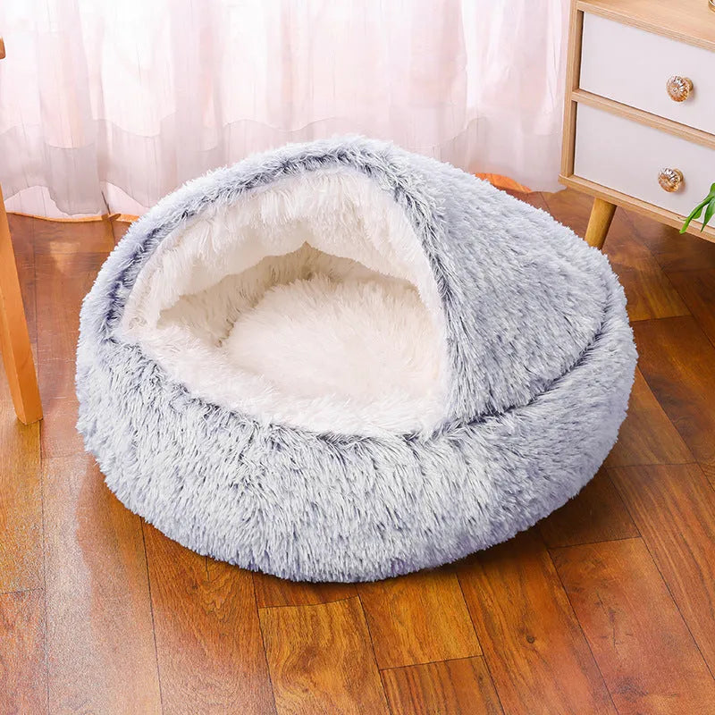 Waterproof dog kennel with semi-surrounded design in champagne colour showing sheltered interior space