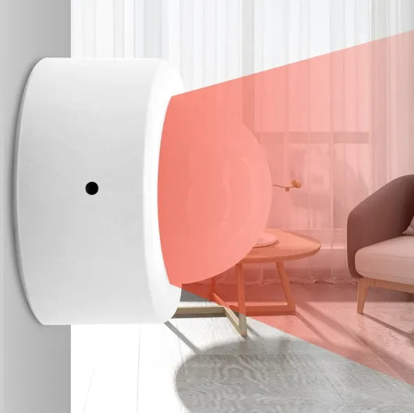 White wireless infrared body sensor with ZigBee connectivity for home security monitoring