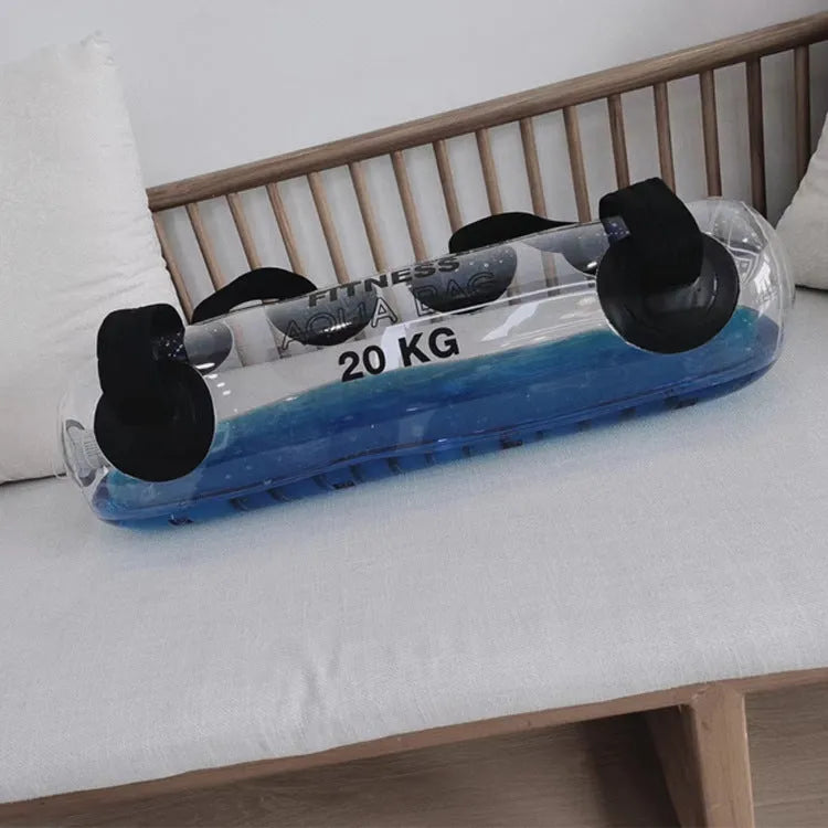 Transparent PVC water bag dumbbell filled with water for adjustable weight strength training
