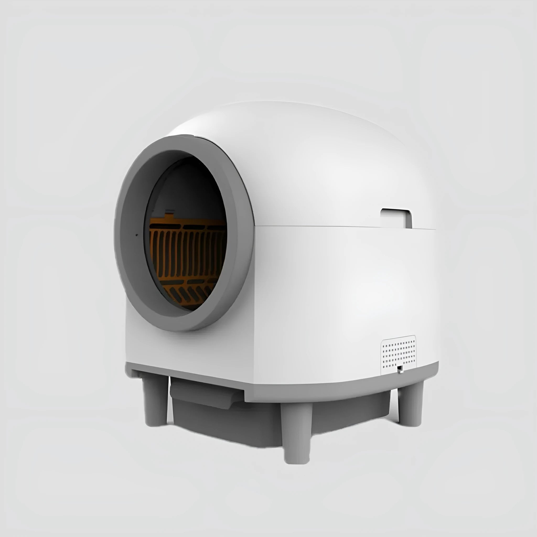 White automatic enclosed cat litter box with self-cleaning function for cats 1-10kg
