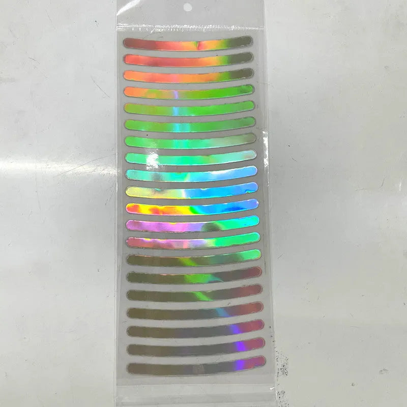 20 pieces of arc-shaped PVC reflective stickers for car wheel hubs in multiple colour options