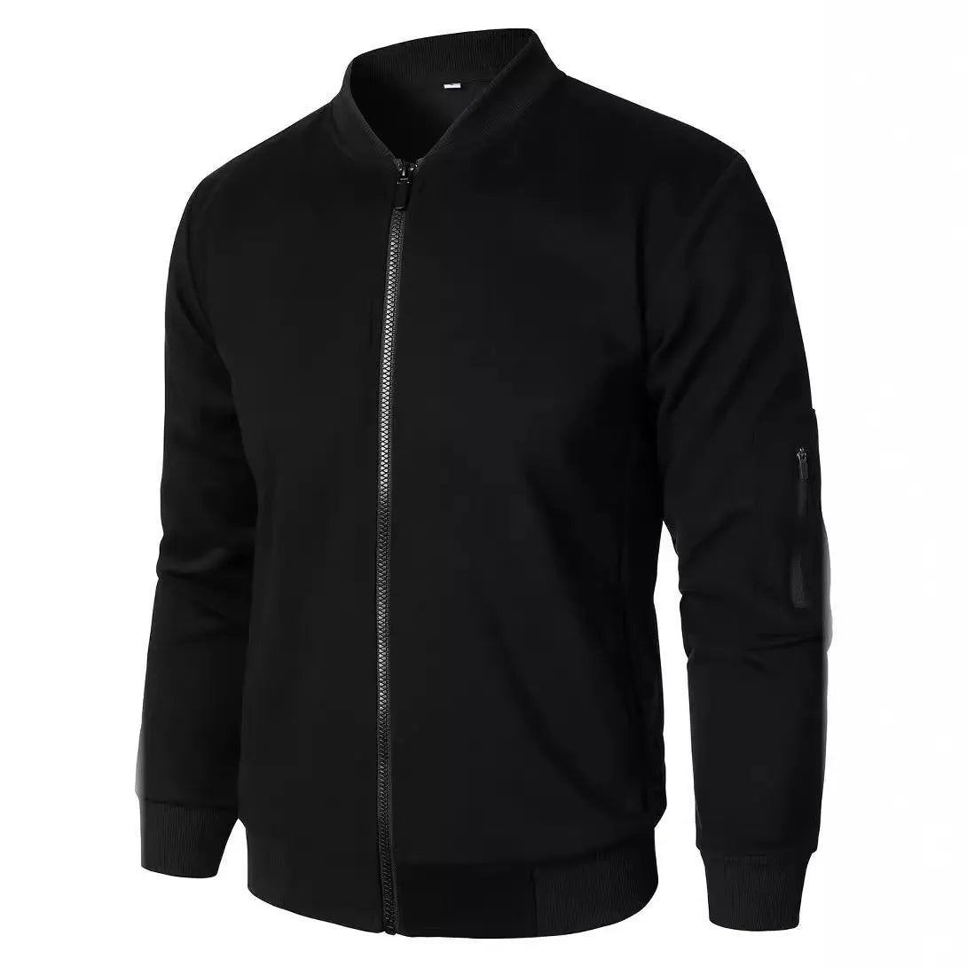 Men's loose fit knitted jacket in cotton with polyester lining, business casual style