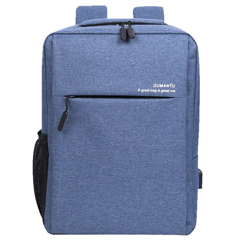 Oxford cloth rechargeable backpack for 14-15.6 inch laptops with waterproof shockproof protection