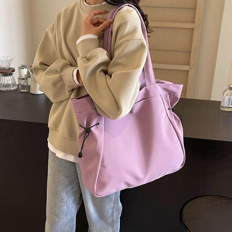 Soft Oxford cloth folding commuter shoulder bag in street trend style