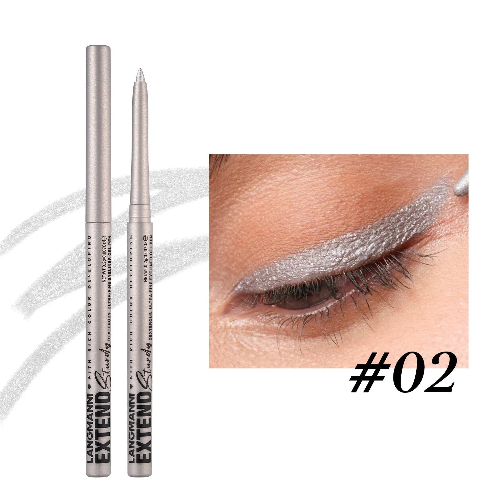 12 colourful gel glitter eyeliner pencils in matte, glitter, metallic and pearl effects