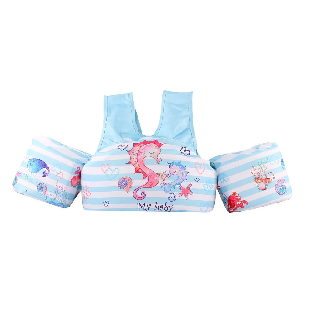 Children's cartoon swimming ring set with long sleeves in various colourful designs