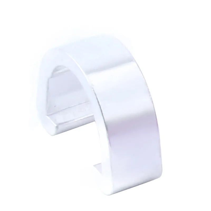 Aluminium alloy C-shaped buckle in eight colours, showing 10.2mm by 13mm size.