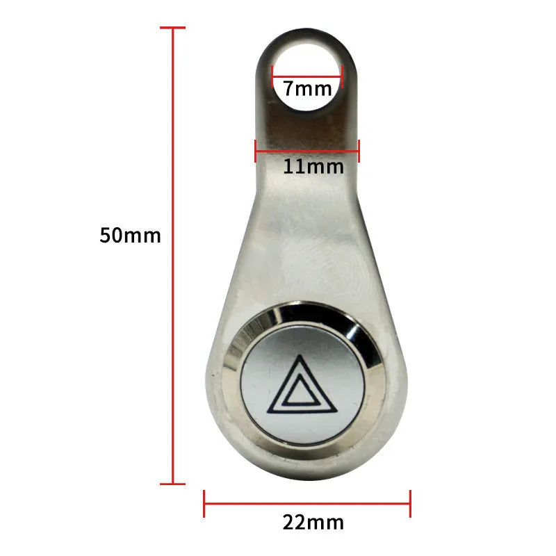 Black stainless steel motorcycle switch with illuminated light ring for double flashing control