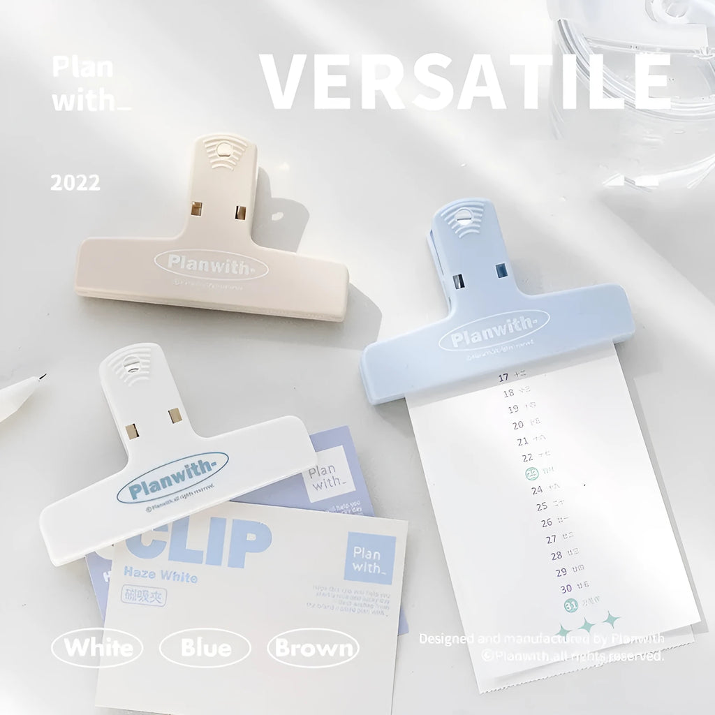 Japanese wind cream file design magnetic ledger clip for bills and documents with blue colour option