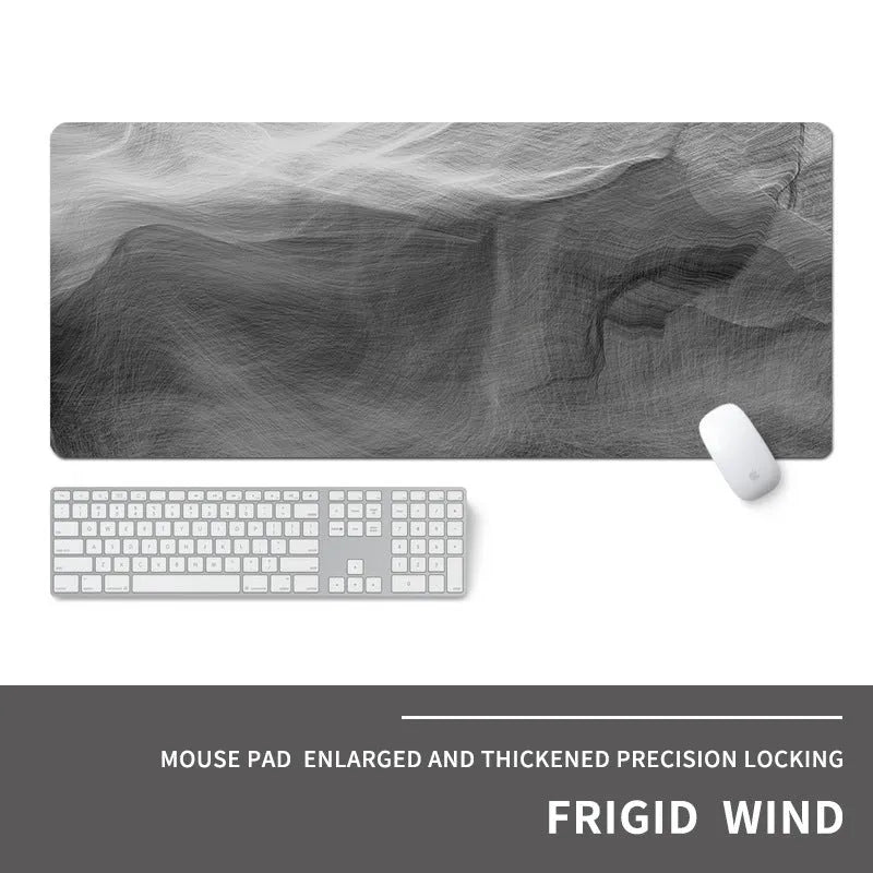 Oversized gaming mouse pad with thermal transfer printed cold style design on natural rubber base