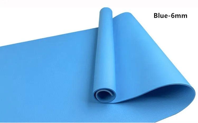EVA composite yoga mat in red, showing 4mm and 6mm thickness options with anti-skid surface.