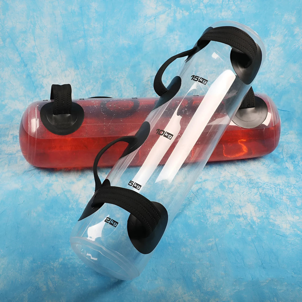 Transparent PVC water bag dumbbell filled with water for adjustable weight strength training