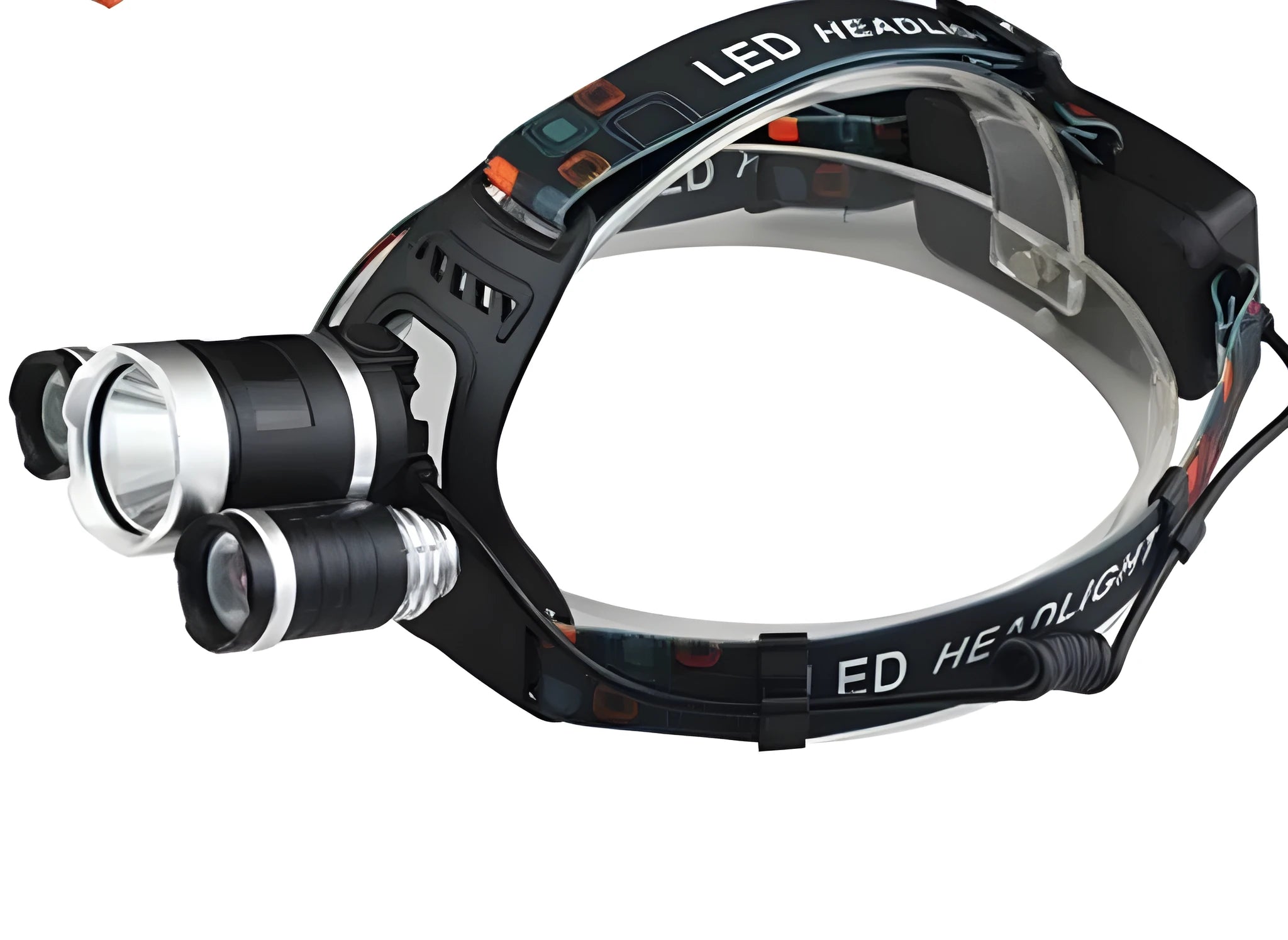 Aluminium alloy rechargeable headlamp with adjustable headband and bright Cree LED light.