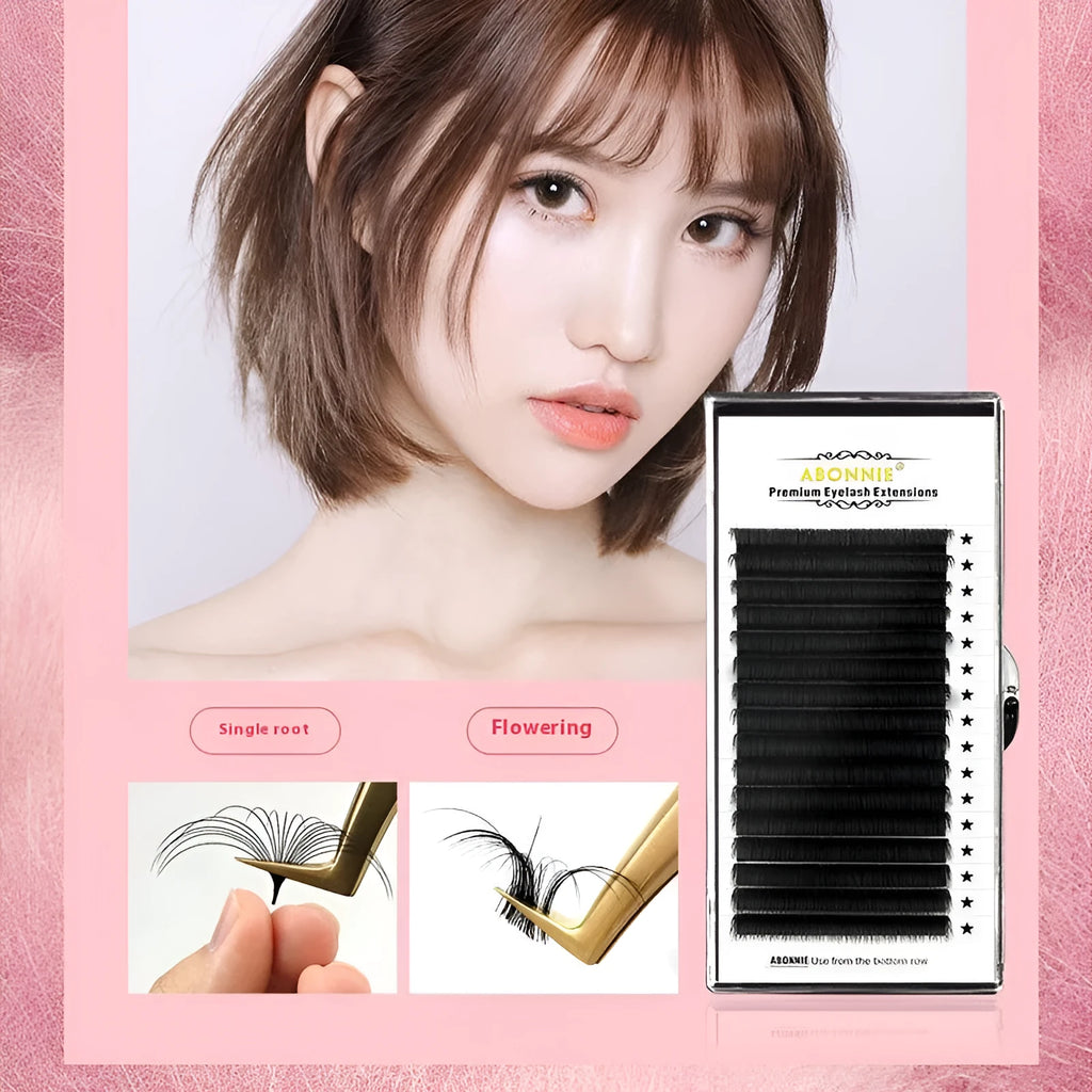 16-row dense false eyelashes in mink hair with matte round wool texture, lengths 8mm to 18mm