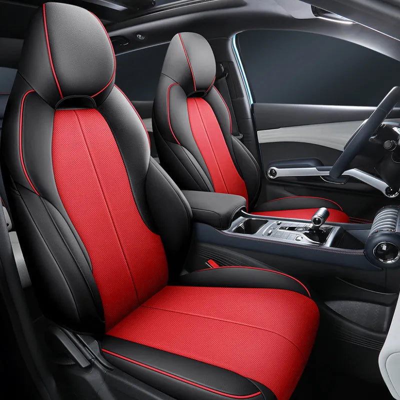 BYD Yuan PLUS car seat cushion cover shown in adventure green colour.