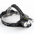 Outdoor camping head torch with waterproof casing and rechargeable battery for hands-free lighting
