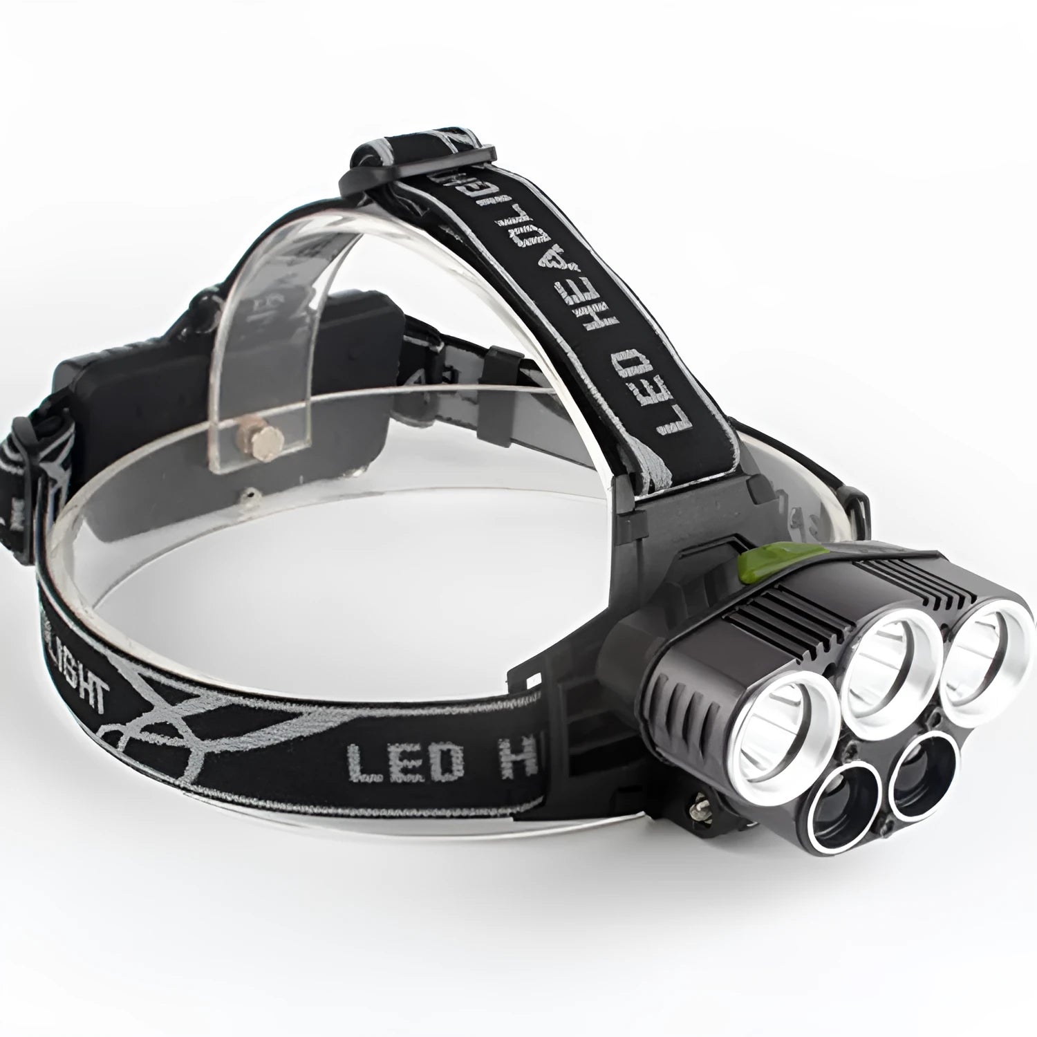 Outdoor camping head torch with waterproof casing and rechargeable battery for hands-free lighting