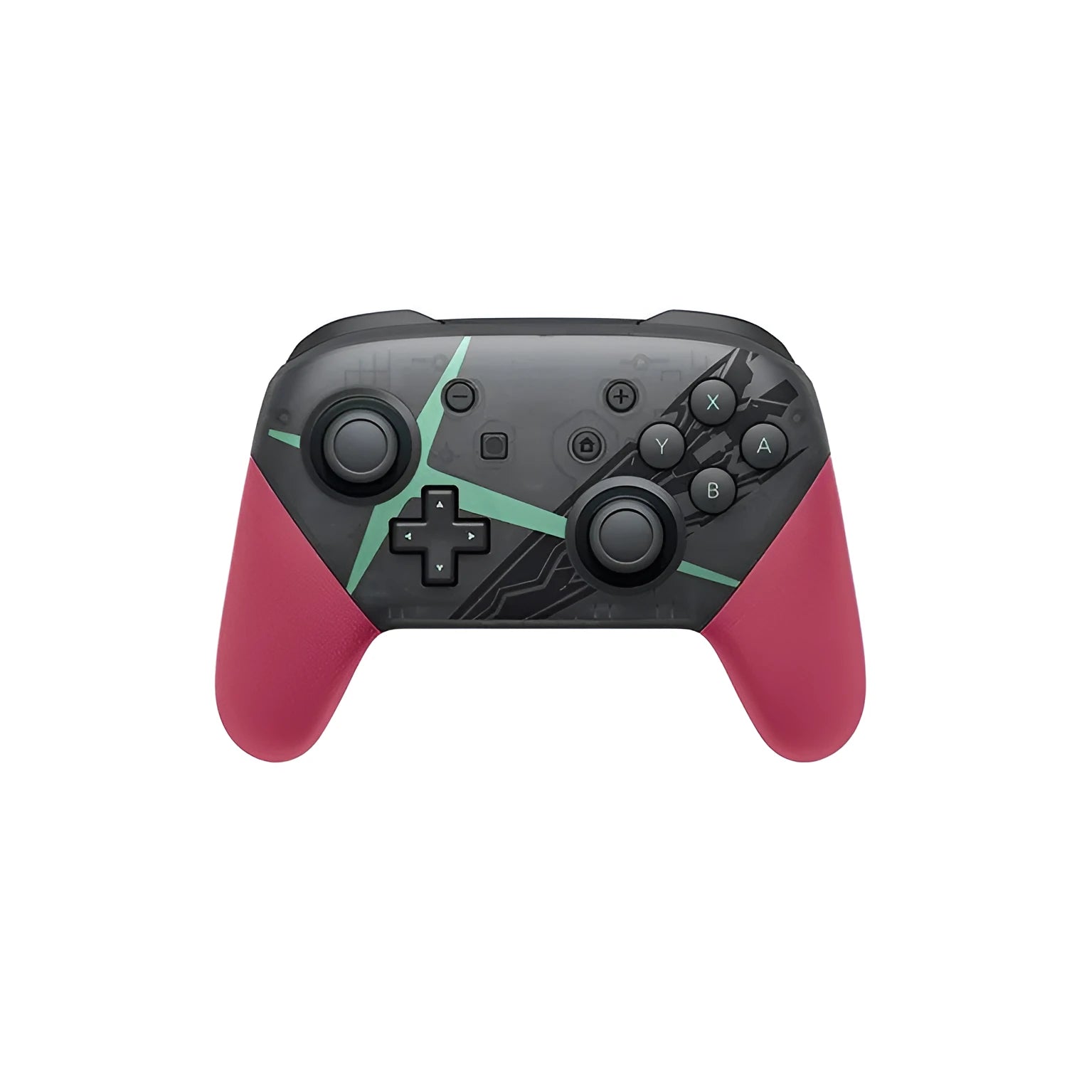 Wireless Bluetooth gamepad with vibration, available in black, white, red, and green colours.