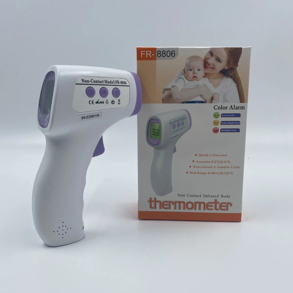 White handheld digital thermometer for non-contact temperature measurement