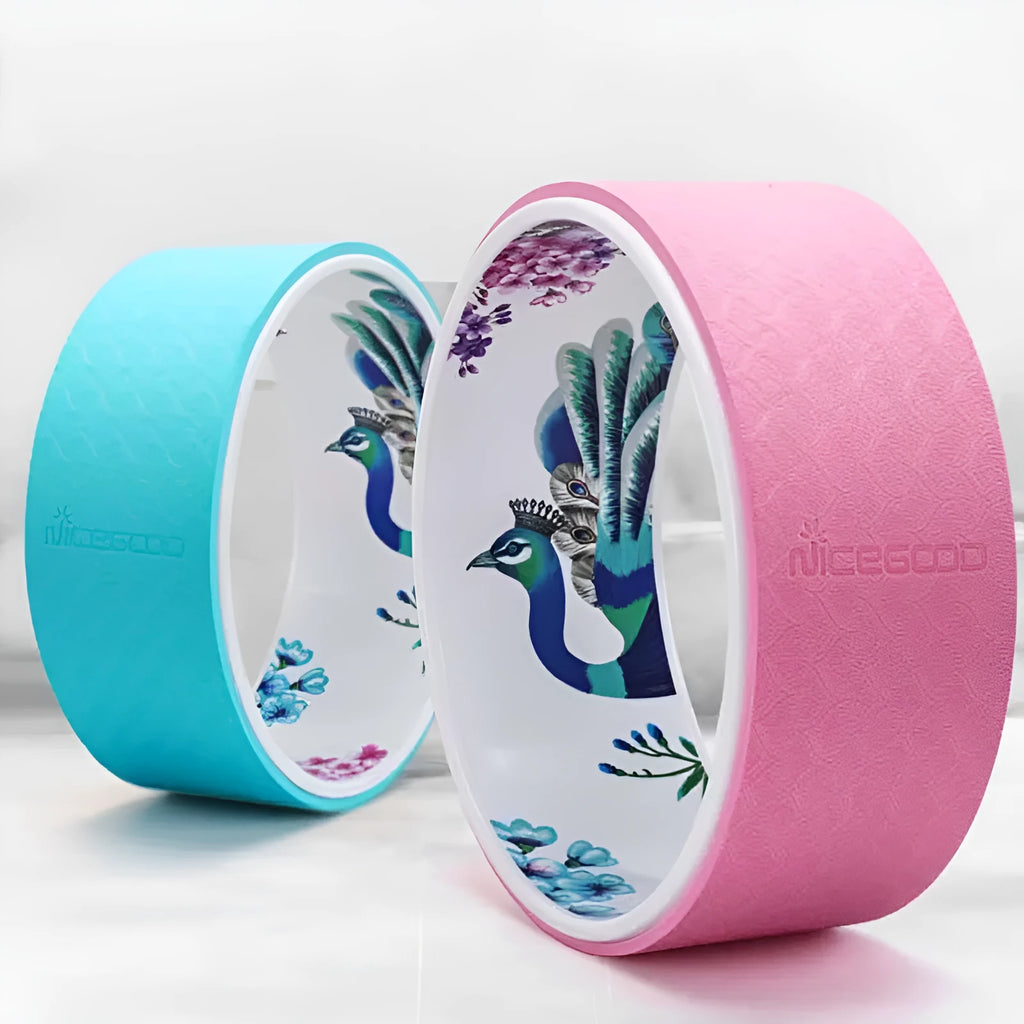 Pilates ring in pink with TPE outer and ABS inner core, 33cm diameter