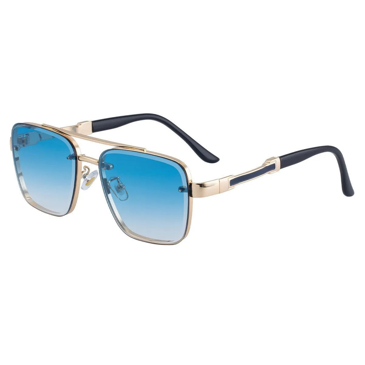 Men's vintage-style sunglasses with polycarbonate frames and lenses in a gradient blue colour option.
