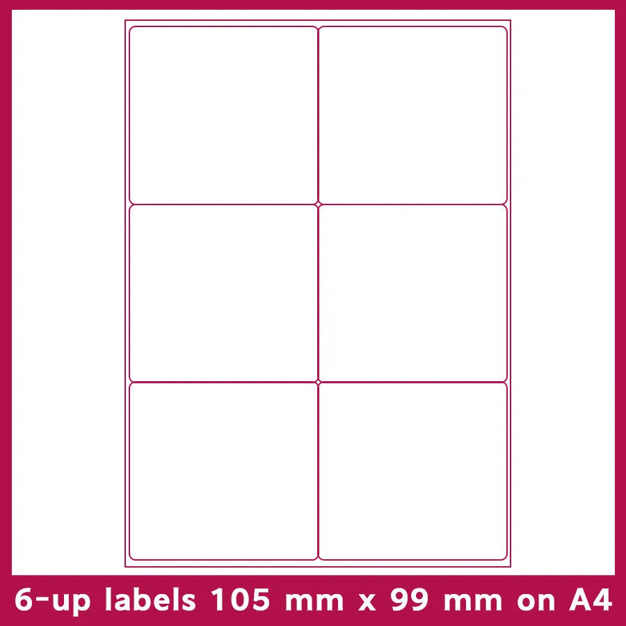 A4 FBA label paper sheets showing ten different grid formats for barcode and serial number printing