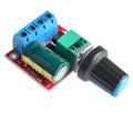 PWM DC motor speed controller with adjustment knob for 5V-35V motors and 5A output