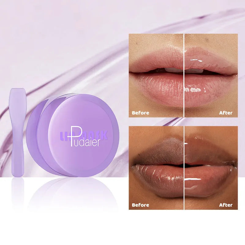10ml exfoliating lip balm treatment set with lip film and a scraper tool for moisturising and softening lip cutin.