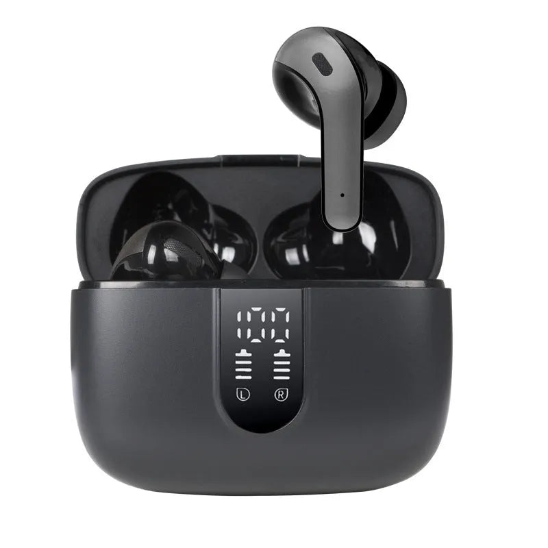 Jerry X08 wireless Bluetooth in-ear headset with USB charging case in black, grey or white colour