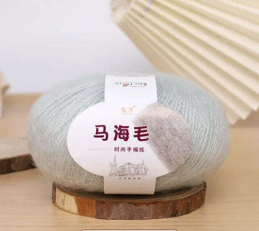 Mohair wool ball for DIY scarf knitting kit with Inverness thread in multiple colour options