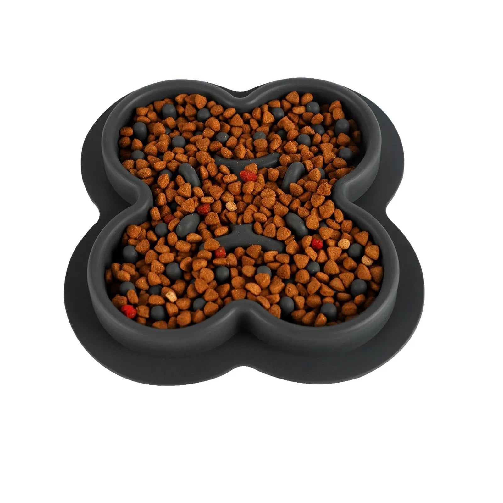 Silicone pet slow feeder licking pad mat in green, measuring 19cm by 21cm